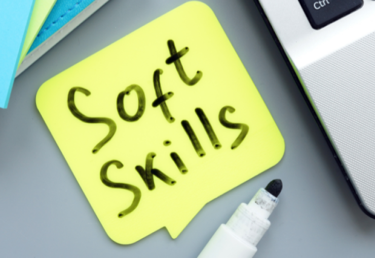 Sticky note with Soft Skills written on it